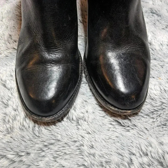 Frye Black Ankle Booties Heel Jenny Leather Zipper Equestrian 8.5 - Picture 12 of 13